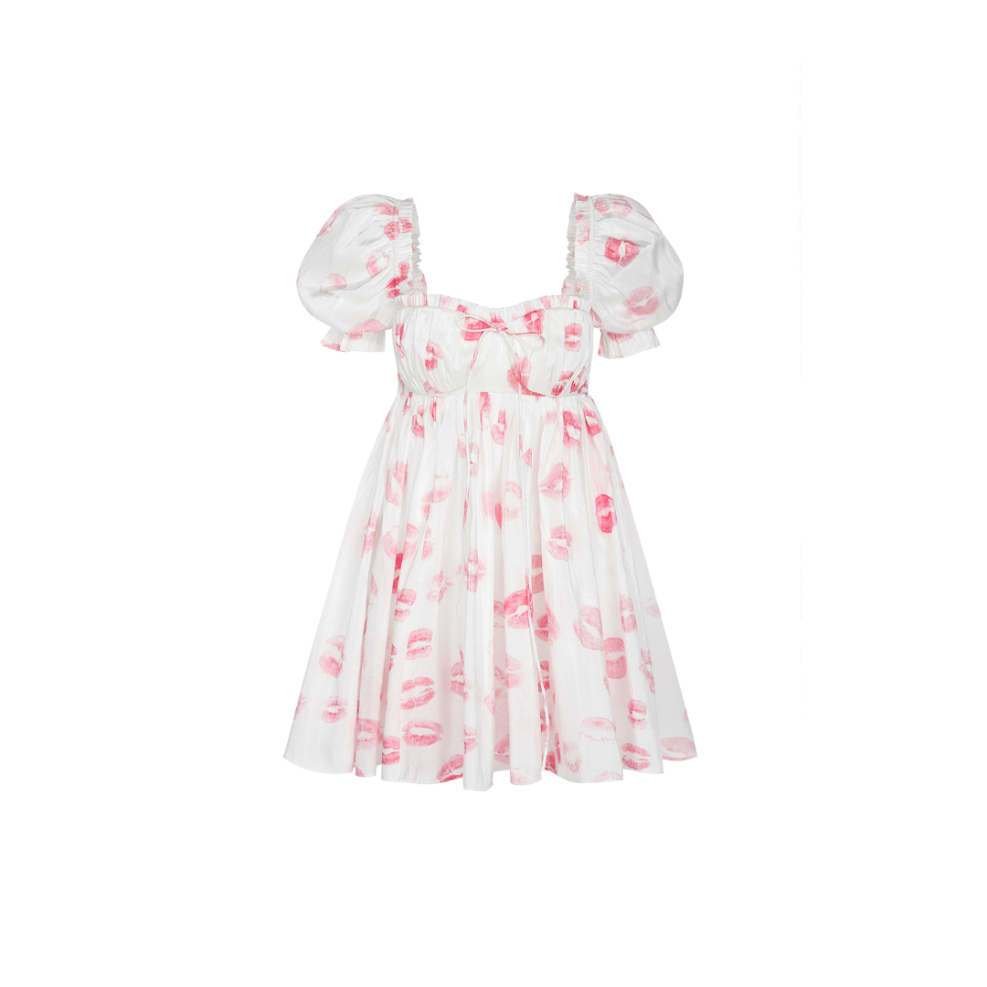pink lips dress Womens Rockett St George Pink Lips Printed V-Neck Maxi Dress US 8