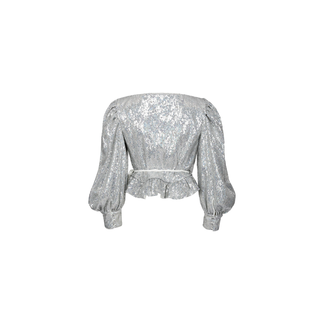 The Daydream Wrap Top in Silver