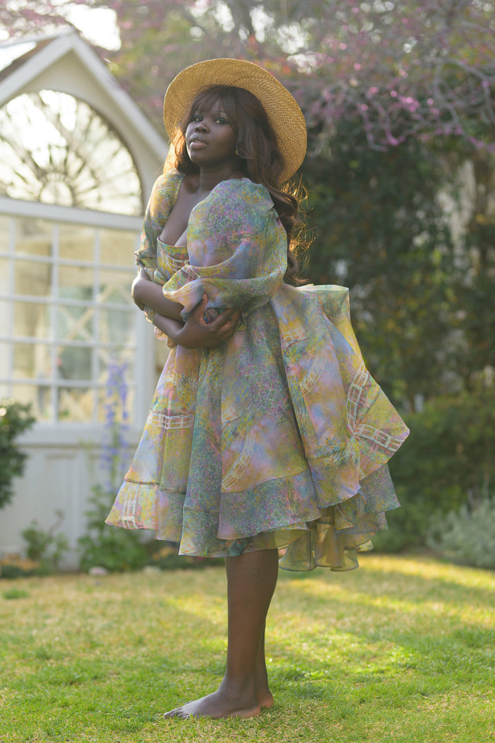 The Bridge Angel Midi Bustle Dress