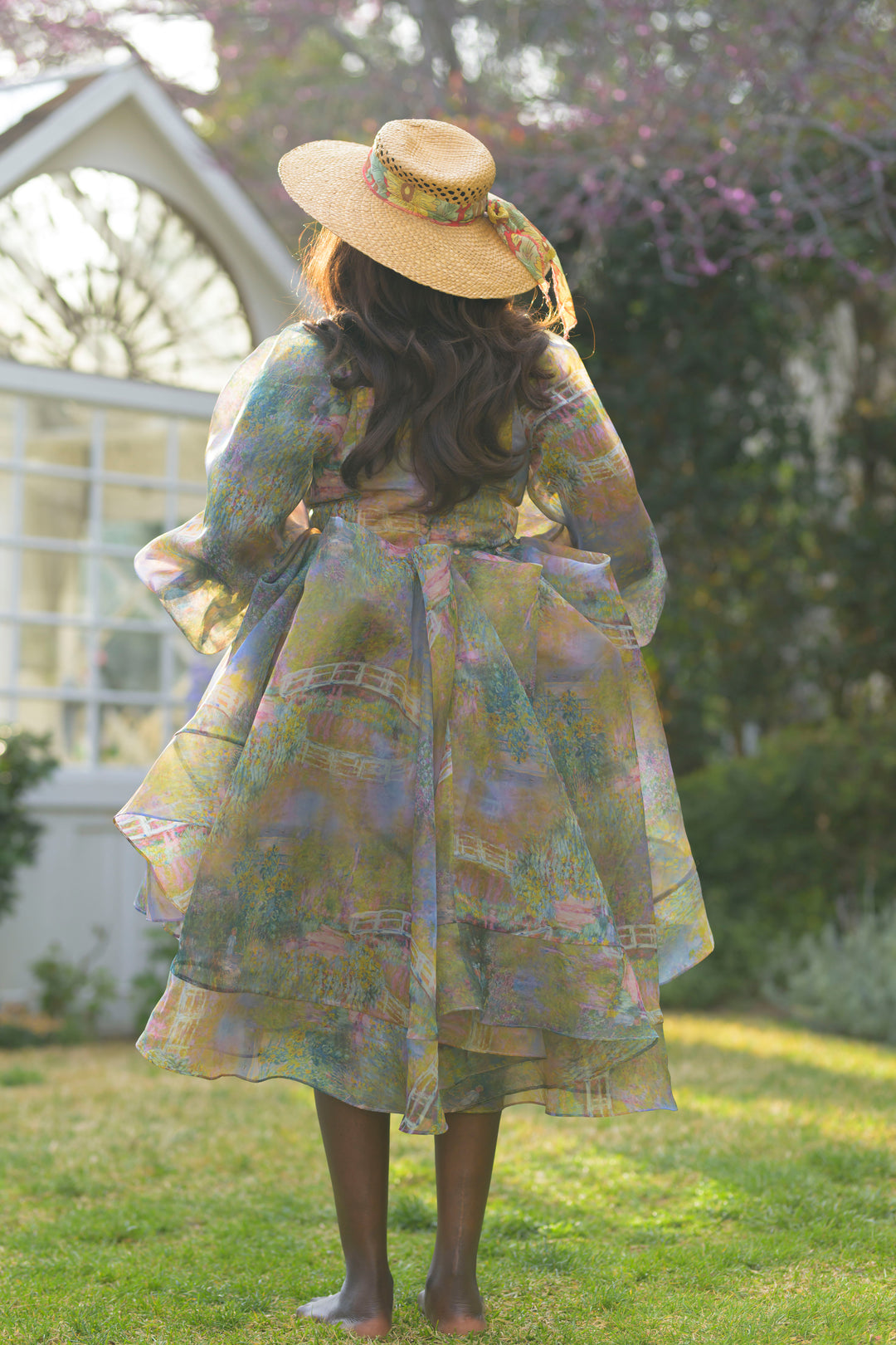 The Bridge Angel Midi Bustle Dress