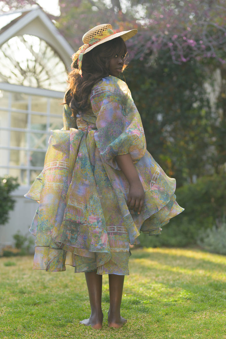 The Bridge Angel Midi Bustle Dress