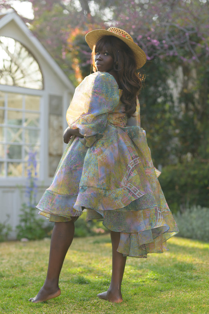 The Bridge Angel Midi Bustle Dress