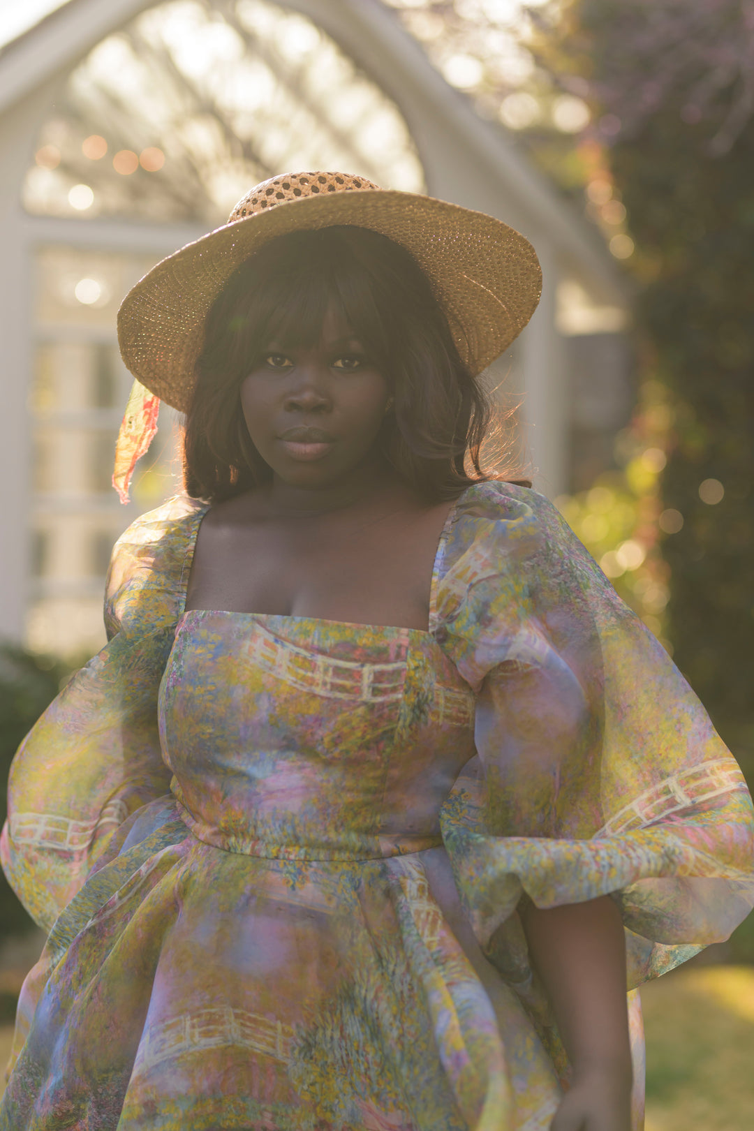 The Bridge Angel Midi Bustle Dress