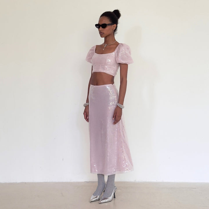 The Maiden Top in Irridescent Pink
