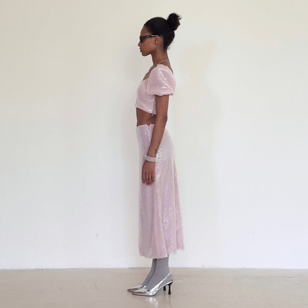The Maiden Top in Irridescent Pink