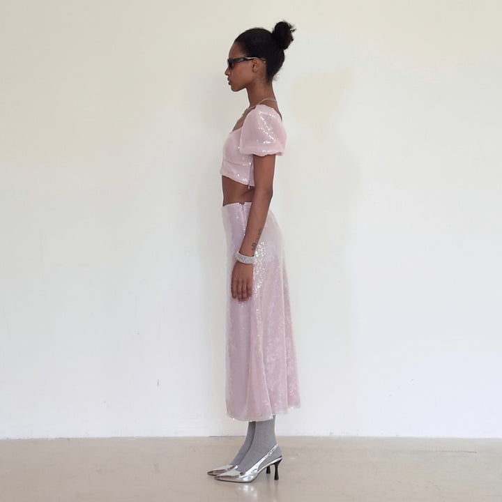 The Maiden Top in Irridescent Pink