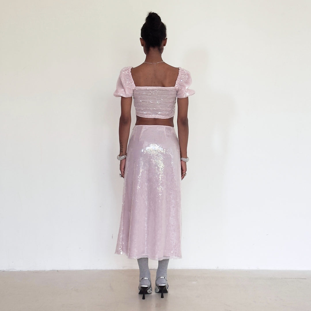 The Maiden Top in Irridescent Pink