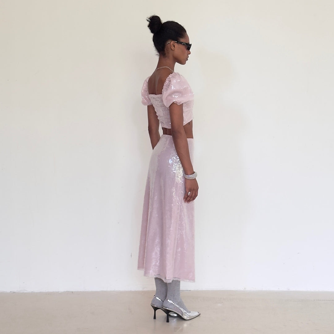 The Maiden Top in Irridescent Pink