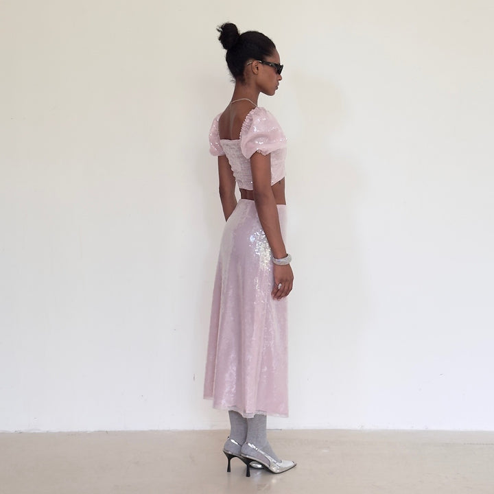 The Maiden Top in Irridescent Pink