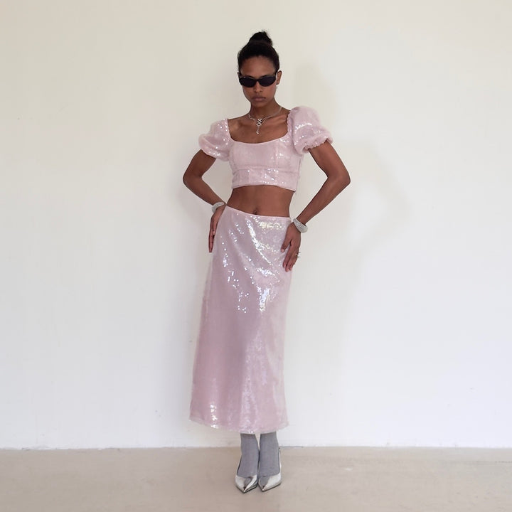 The Maiden Top in Irridescent Pink