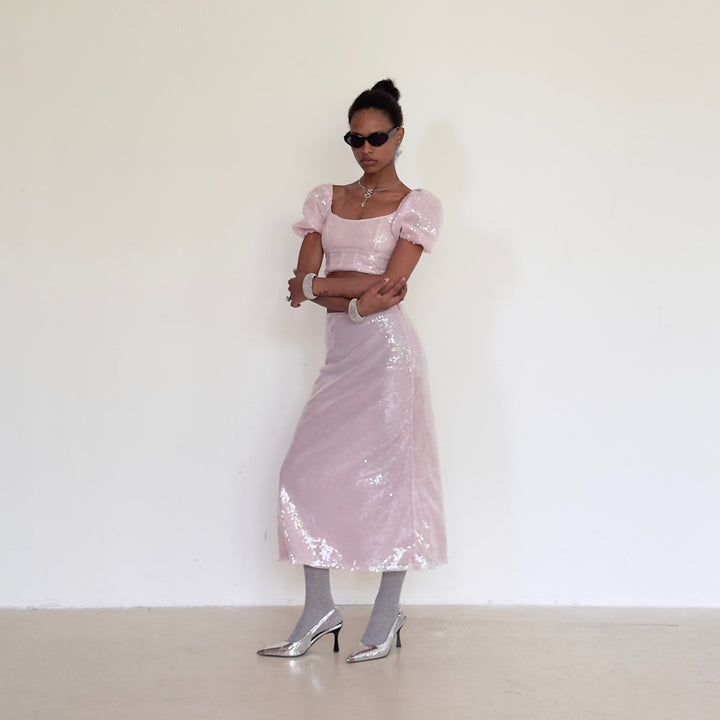 The Maiden Top in Irridescent Pink