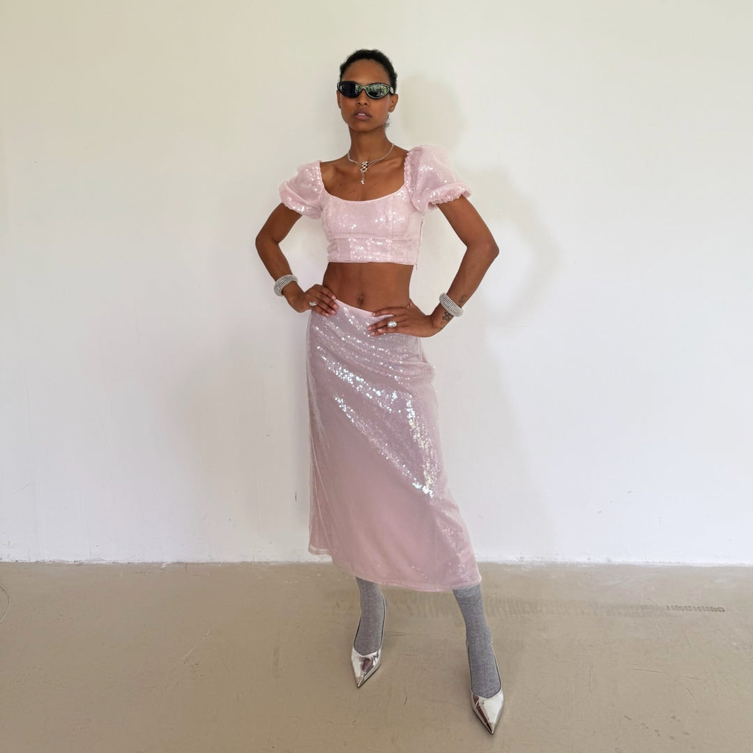 The Maiden Top in Irridescent Pink