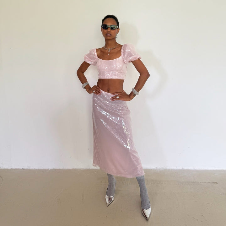 The Maiden Top in Irridescent Pink