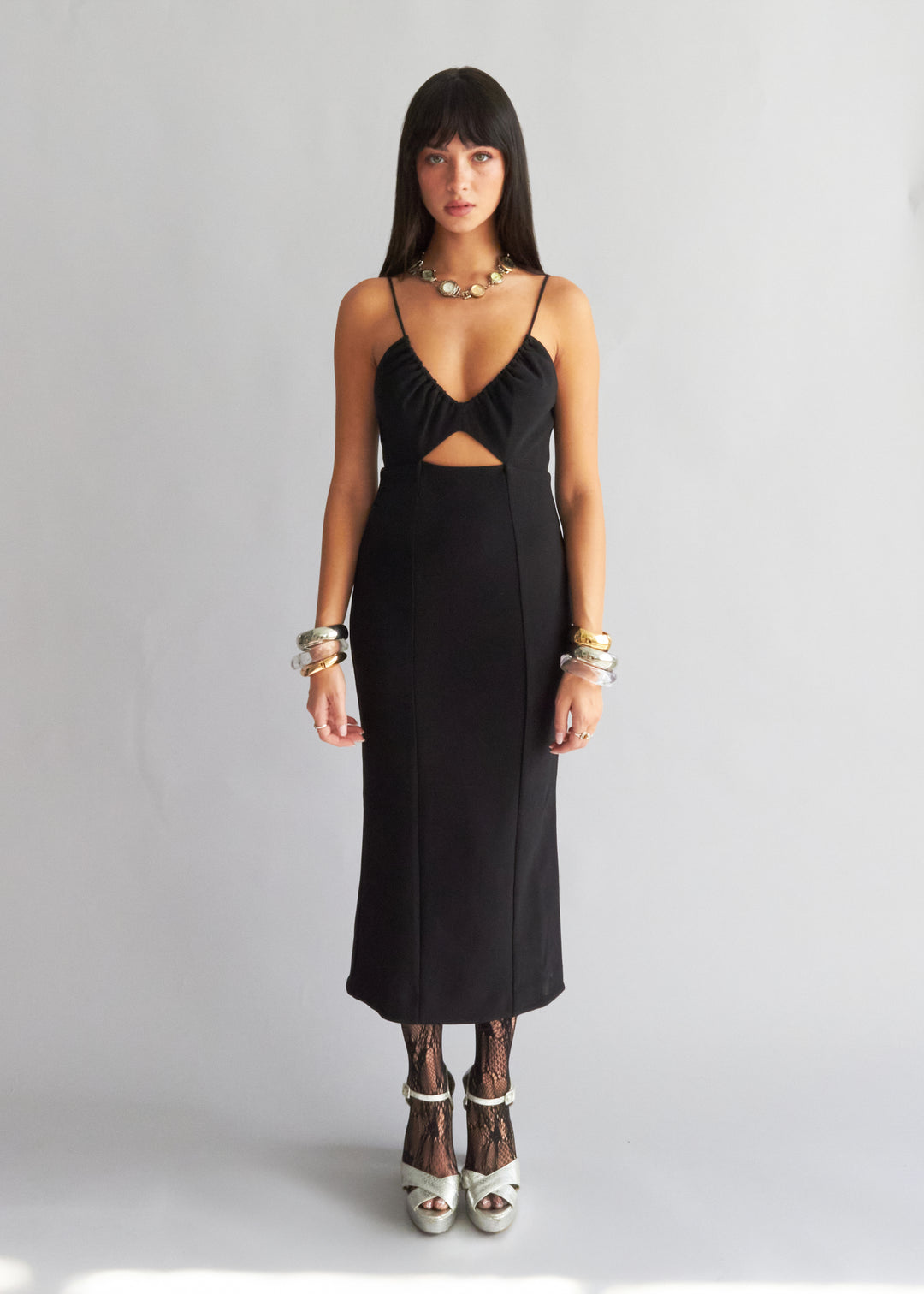 izzy midi dress SIMKHAI Izzy Strapless Mixed Media Bubble Midi Dress