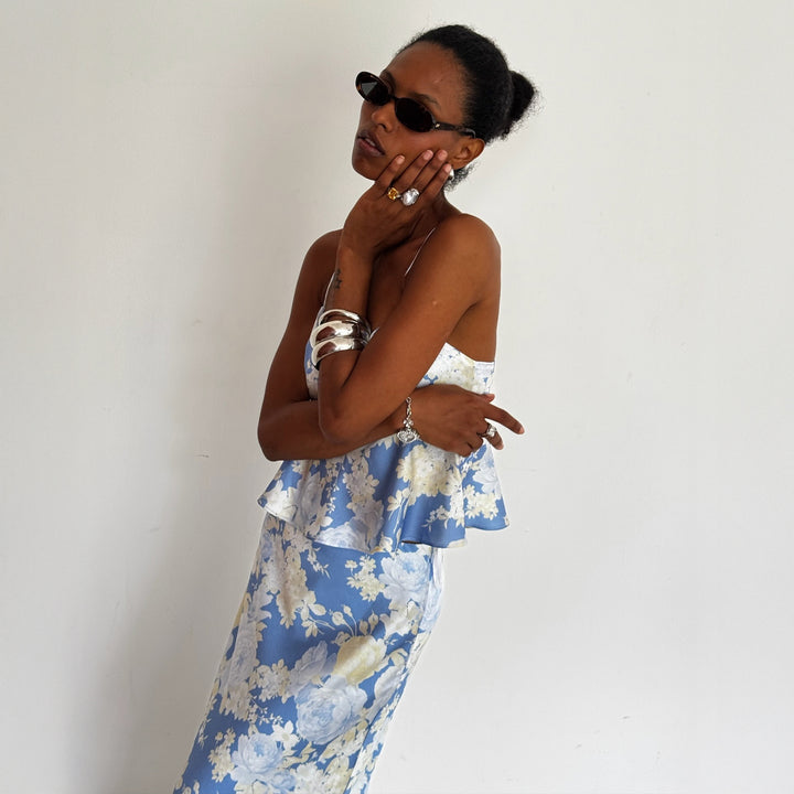 The Summer Date Slip Skirt in Powder Blue