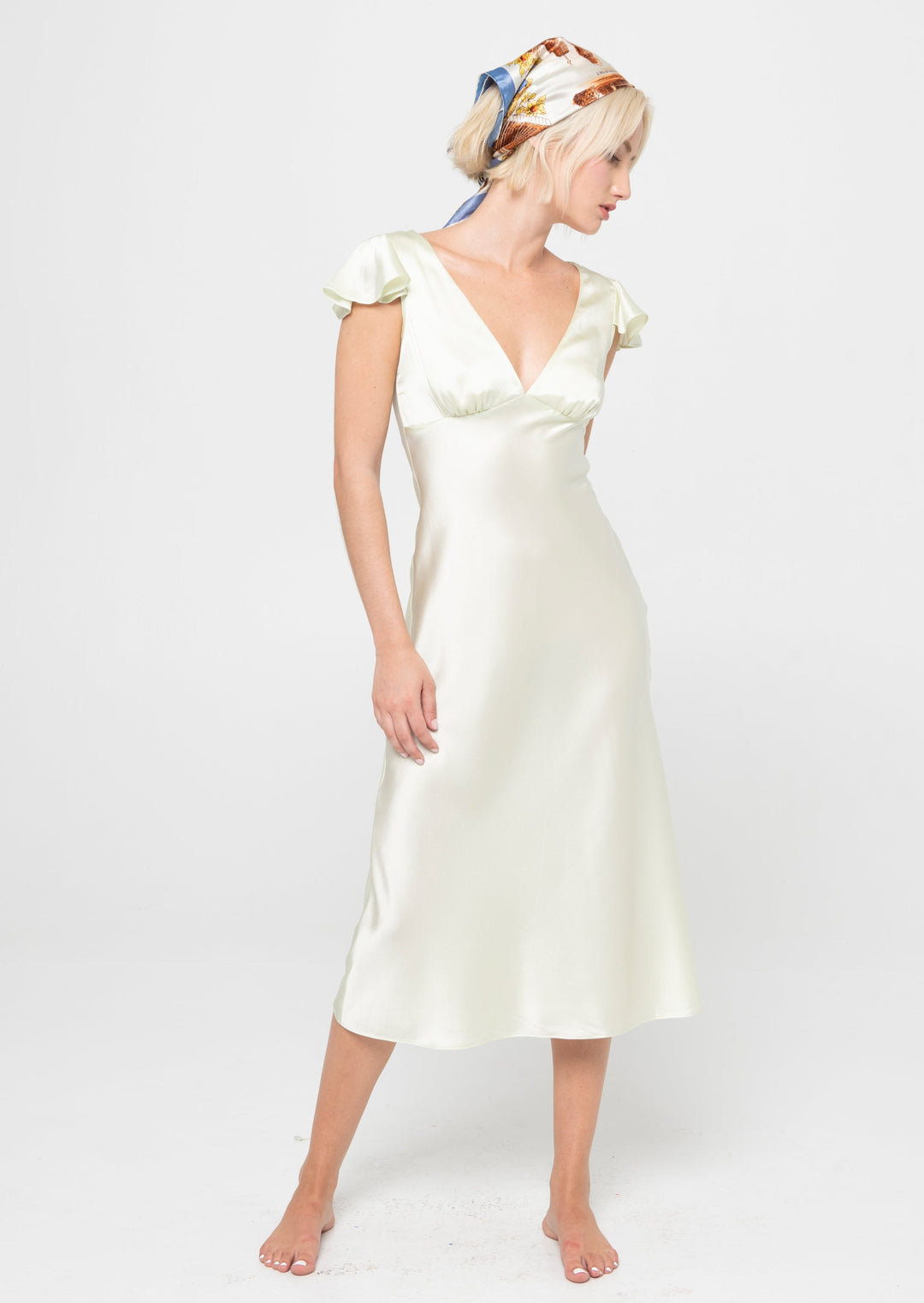 The Midnight Romance Slip in Flora Green